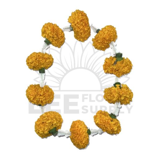 full view of 10 pieces of thailand orange marigold with plastic crown flowers