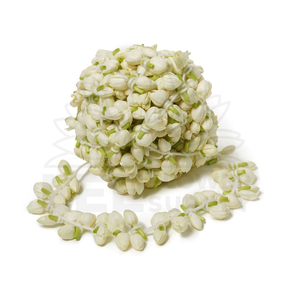 a ball of jasmine tied to white string