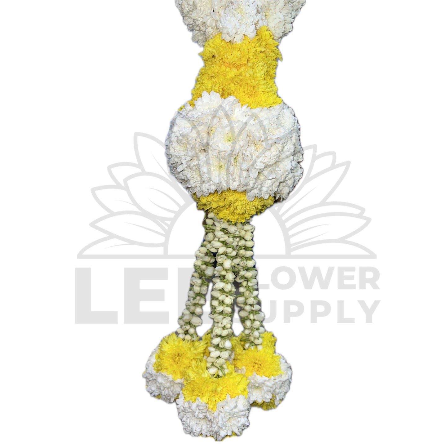 White & Yellow Chrysanthemum with India Sauvi Rose