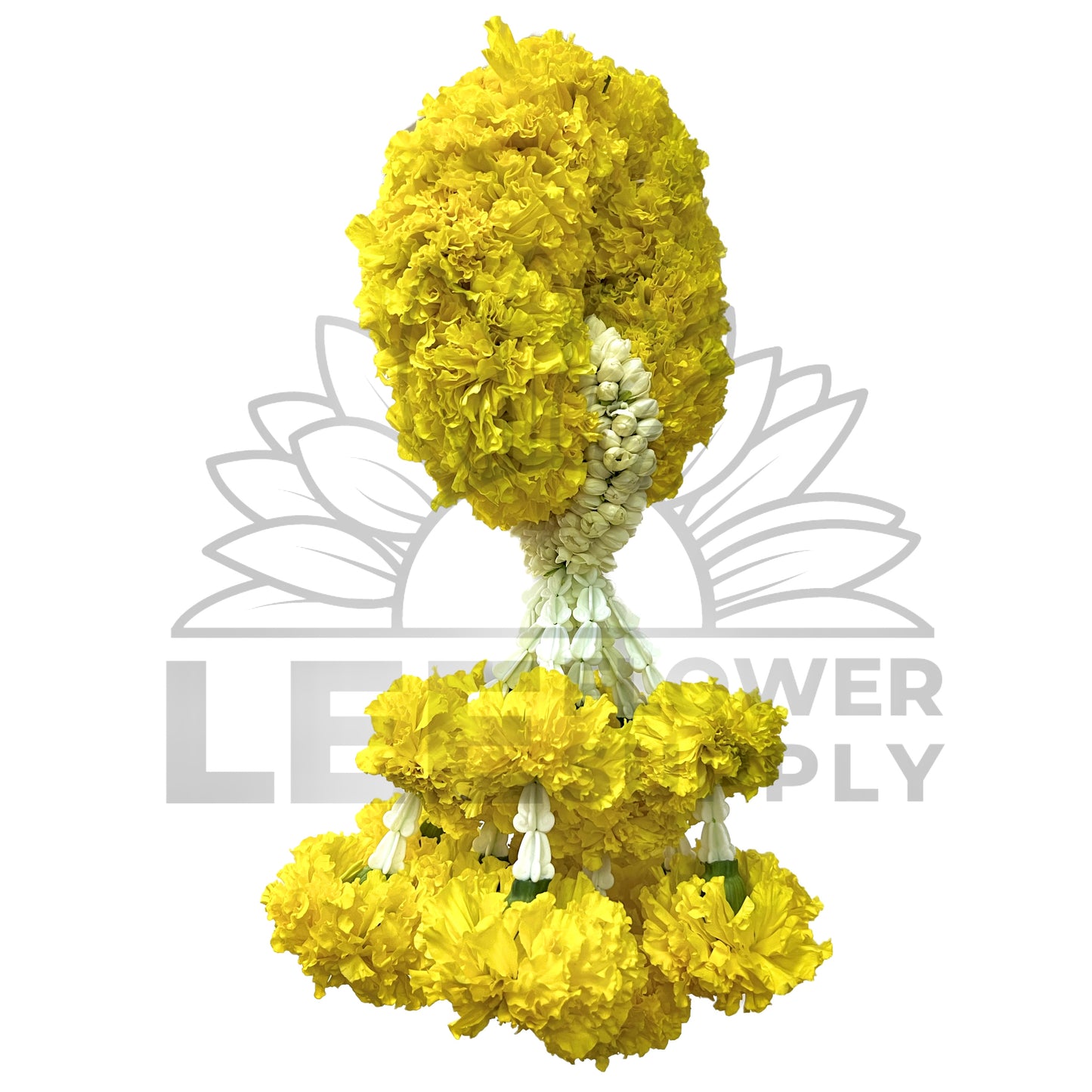 Yellow Marigold Crown with Jasmine Garland and Marigold Head