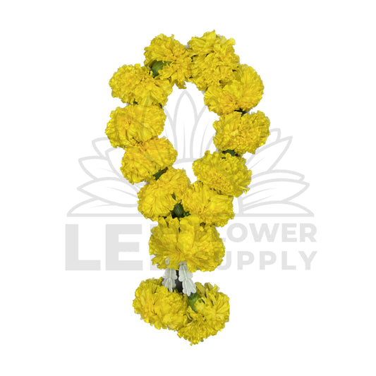 india yellow kolipu garland 13 pcs front view