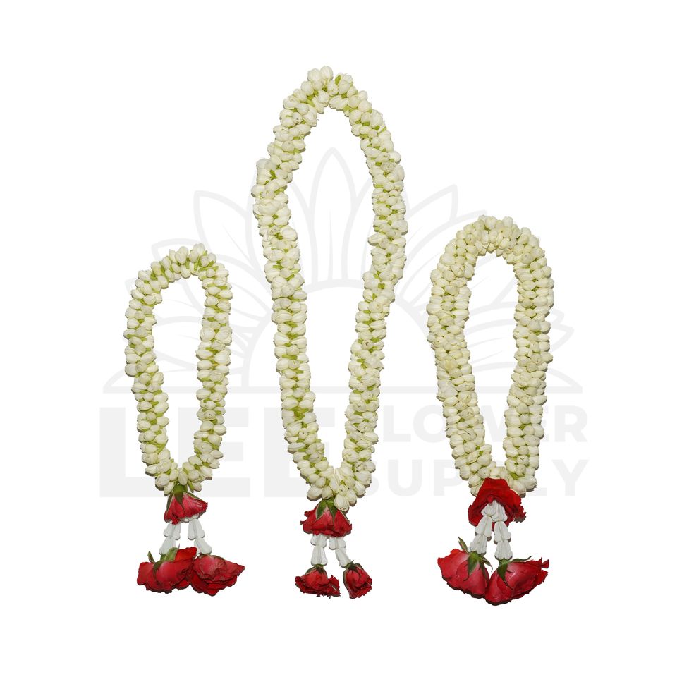 3 sizes of jasmine garland with rose s/m/f