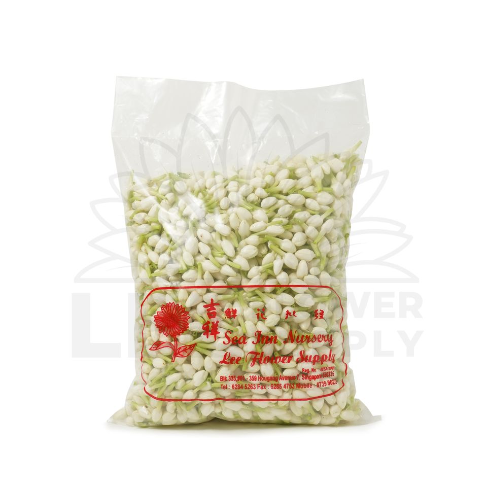 a bag of jasmine flowers with logo